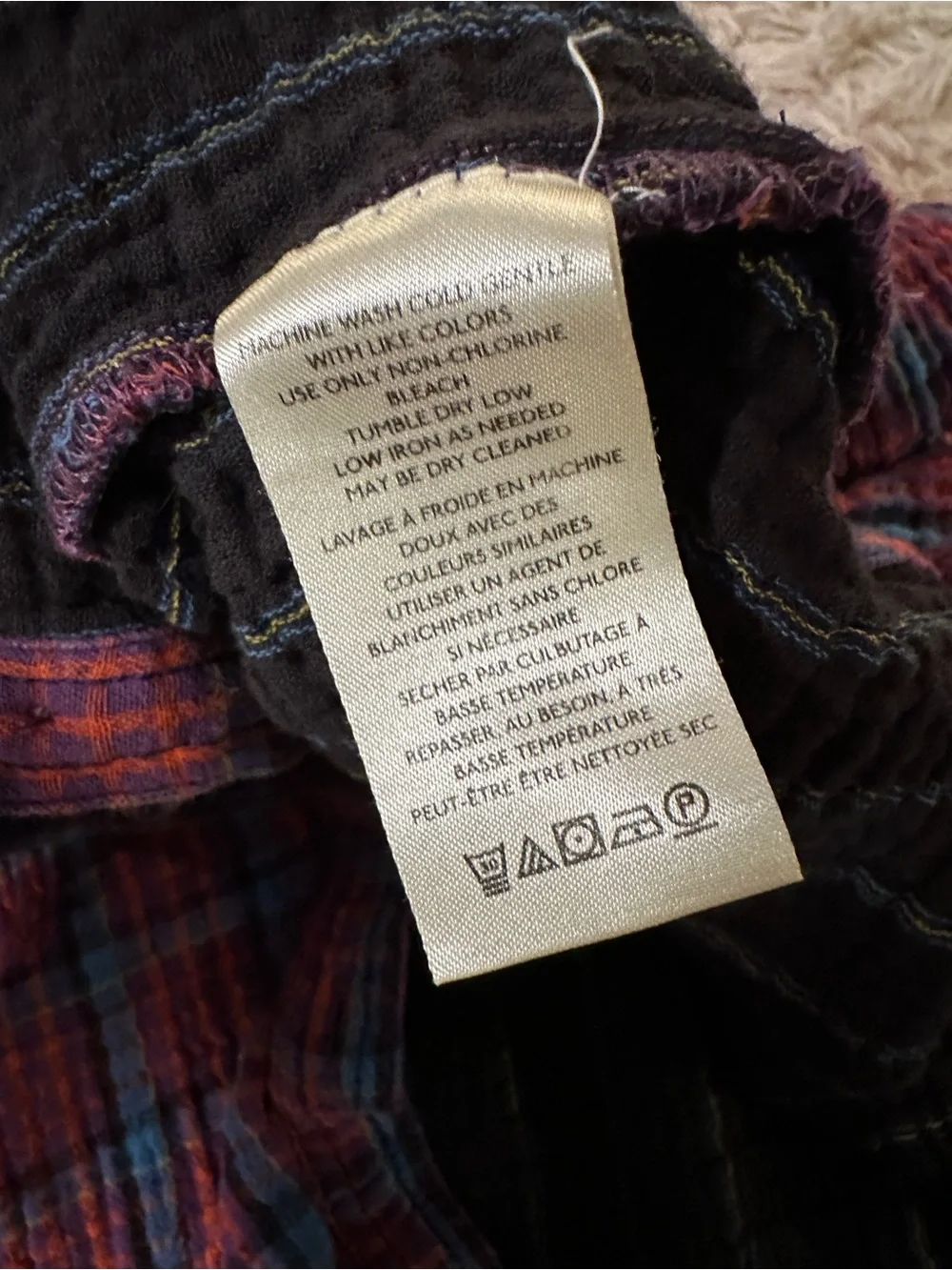 Free People We The Free Cardiff Plaid Button Down Shirt Size Medium